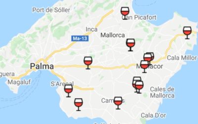 Mapa de la ruta enológica de la DOP  Pla i Llevant