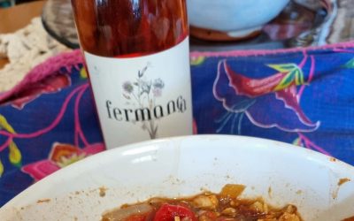 Escalivada de bacalao y Fermança Rosado. La cocina de Lydia E. Corral. (7)