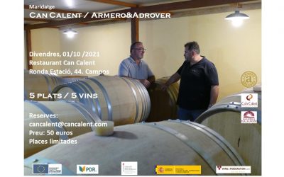 Maridaje entre el restaurant Can Calent y la bodega Armero y Adrover (DO Pla i Llevant)
