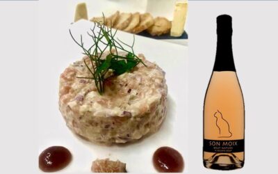 Tartar de salmón e higos armonizado con el espumoso Son Moix 2017 de Vins Miquel Gelabert. (2)
