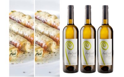 Canelones de pulpo, erizo, cangrejo y gamba blanca armonizado con Va de Blanc 2021 de la bodega Butxet. La cocina de Miquel Calent (3).