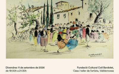 Cata de vinos en el jardín del pintor Coll Bardolet, en Valldemossa.